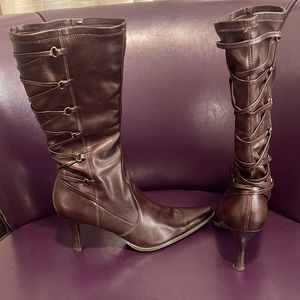 Franco Sarto Brown boots lace back size 10
